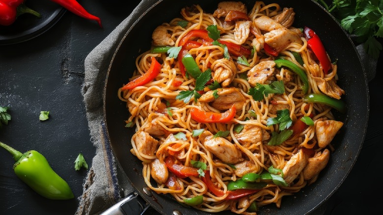 Chicken-and-noodle stir fry