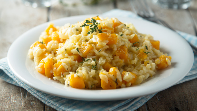 bowl of butternut squash risotto