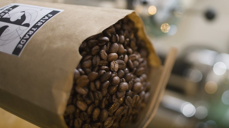 Coffee beans in a bag