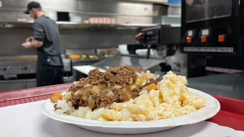 Cheeseburger garbage plate