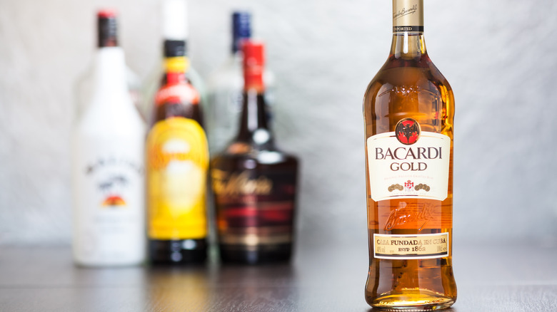 bottle of Bacardi Gold rum