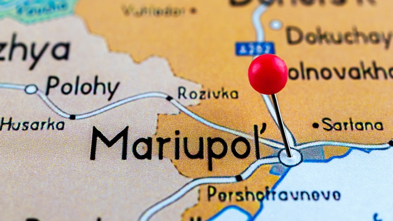 Map showing port city of Mariupol 