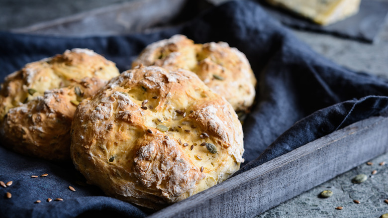 loaves of irish soda bread with seeds