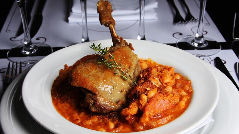 modern presentation of French cassoulet