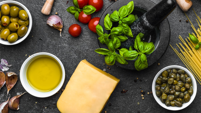 parmesan cheese and capers pasta salad ingredients