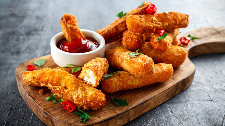 halloumi fries with ketchup dip