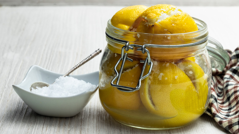 Preserved lemons in jar