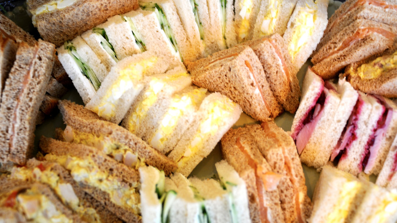 Variety of finger sandwiches