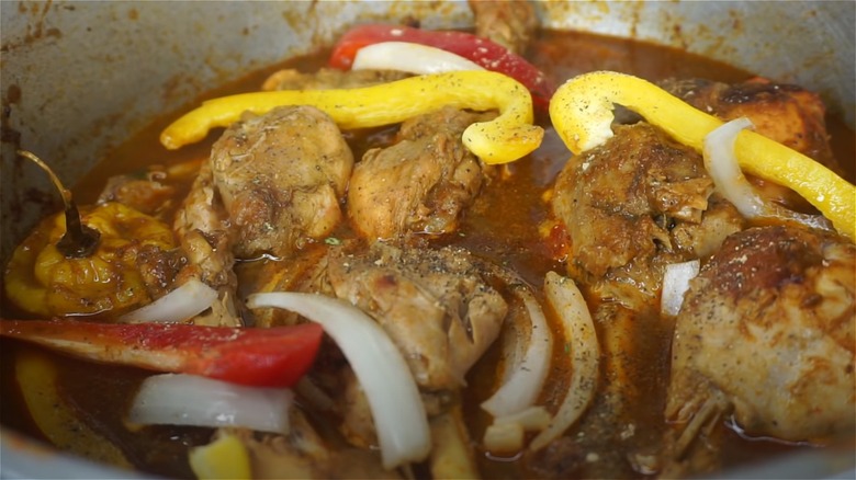 Haitian chicken in sauce