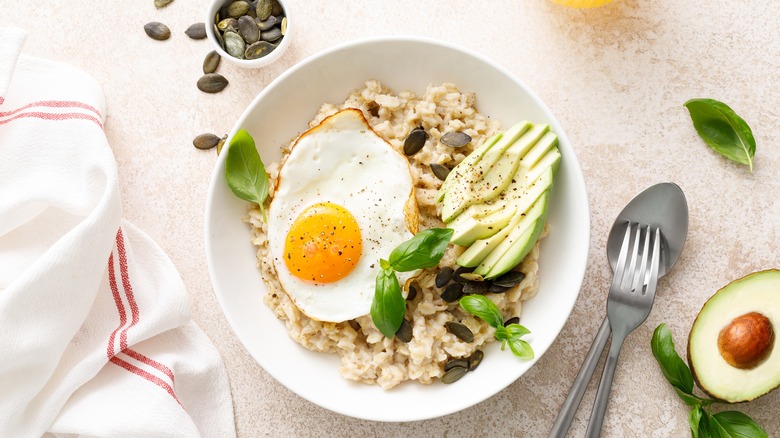 bowl of savory oatmeal