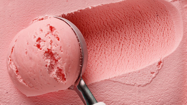 scoop of strawberry ice cream