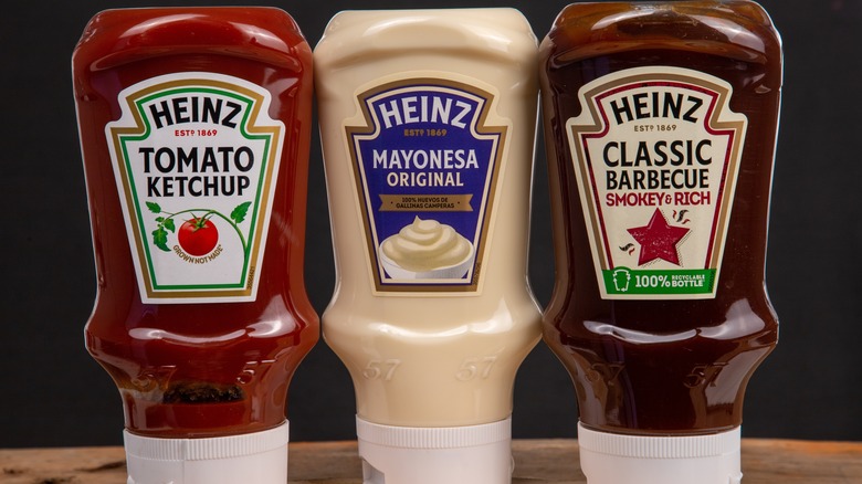 heinz condiment bottle trio