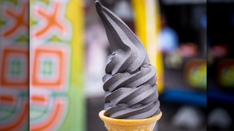 Black soft-serve ice cream