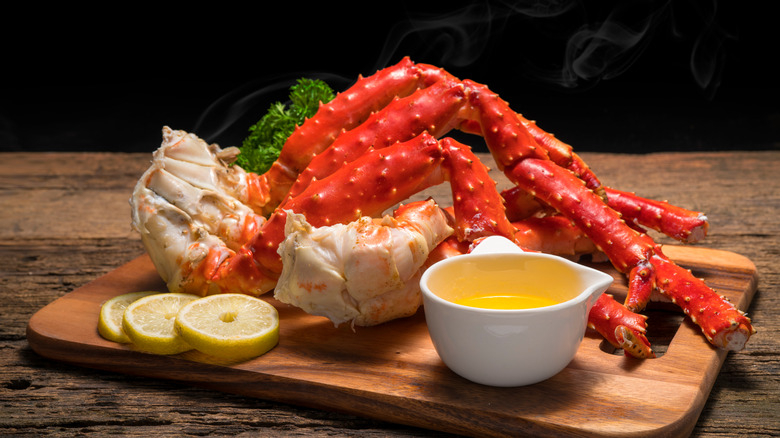 king crab legs with lemon and butter