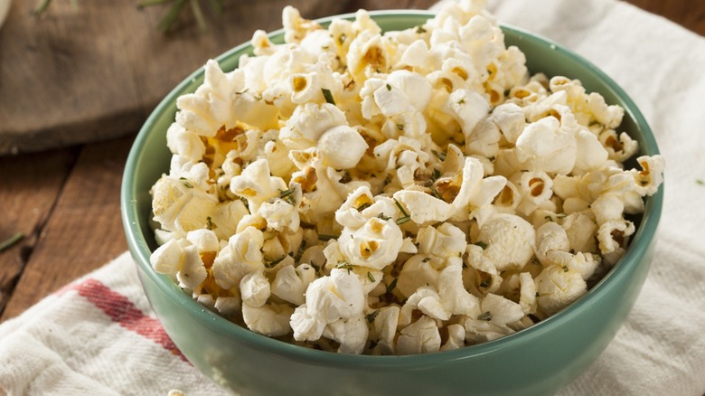 Bowl of seasoned popcorn