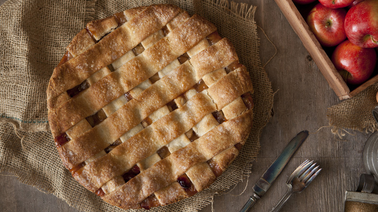 Apple pie with lattice