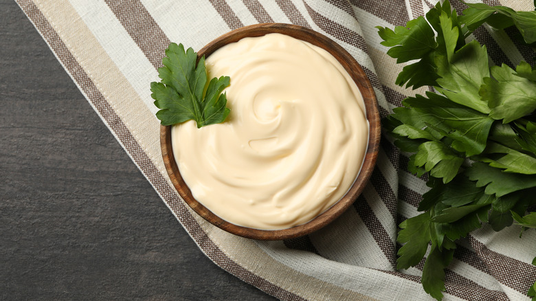 bowl of mayonnaise