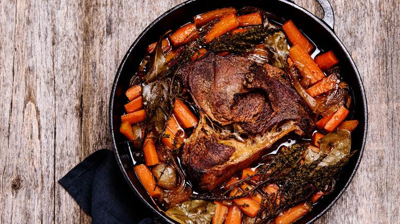 Braised beef brisket with carrots