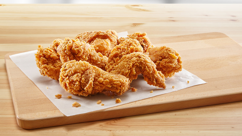 fried chicken on serving plate