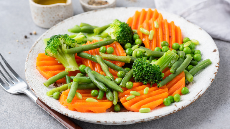 plate of boiled vegetables