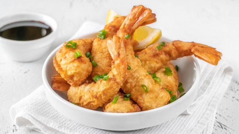 Battered and fried shrimp