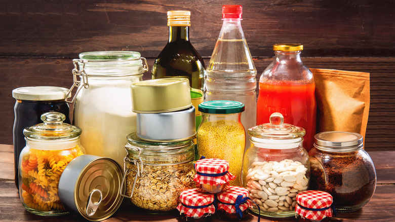 Assorted pantry items in jars