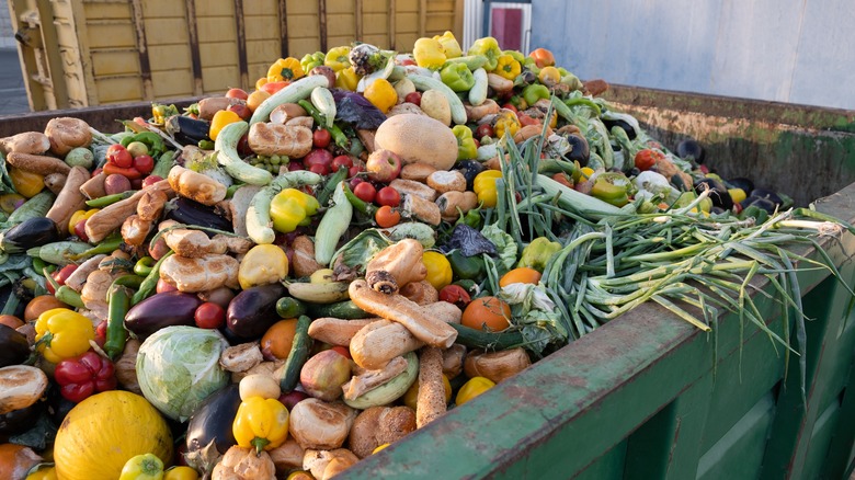 Piles of wasted food