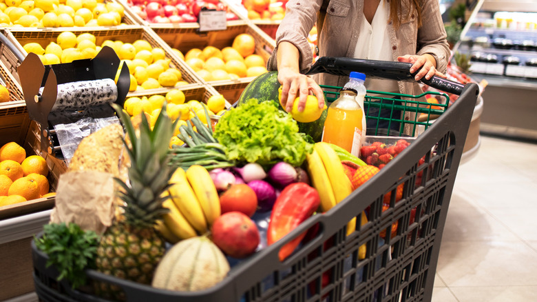 A cart full of produce