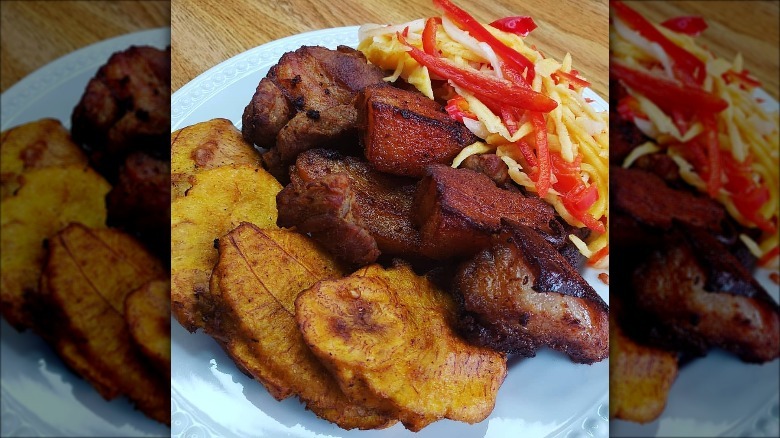 pork griot pikliz and tostones