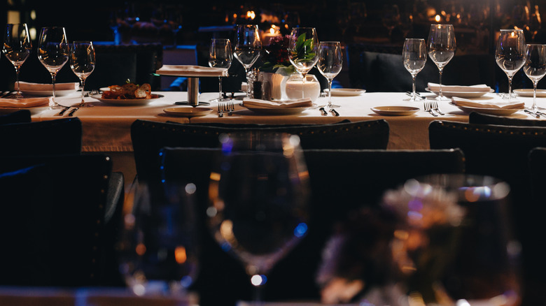 table setting displayed at restaurant