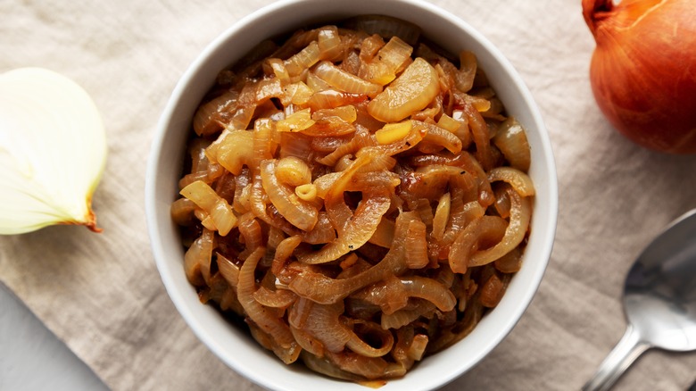 bowl with caramelized onions