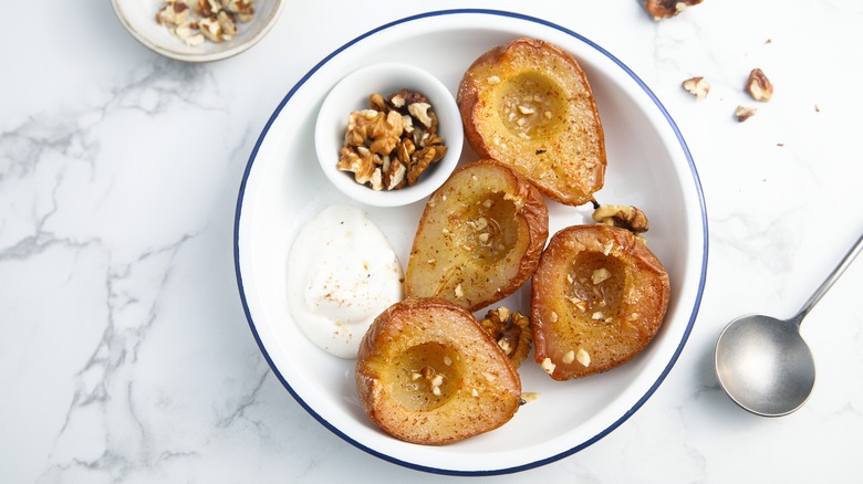 yogurt with roasted fruit and nuts