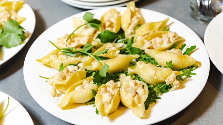 Stuffed shells filled with salad