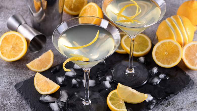 Martinis with lemons