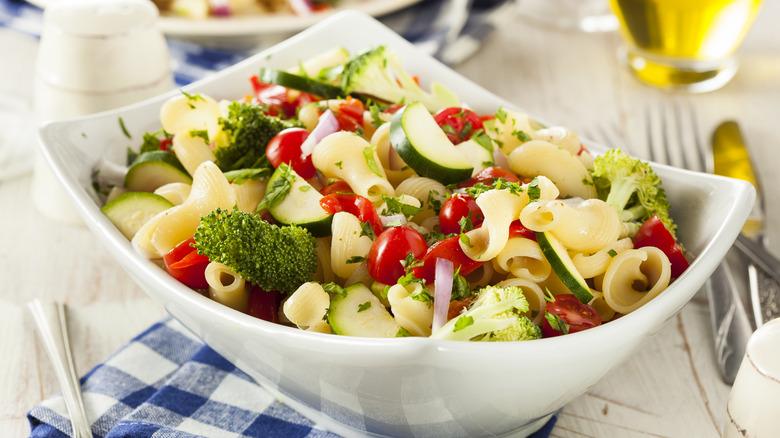 bowl of pasta salad