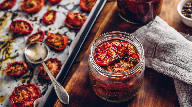 sun-dried tomatoes in jars