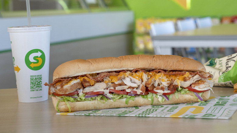 Packed Subway sandwich served with drink