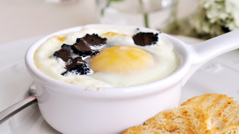 Eggs en cocotte with truffle