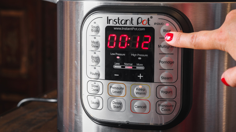 selecting time on instant pot