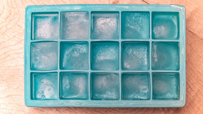 ice cubes in silicone tray