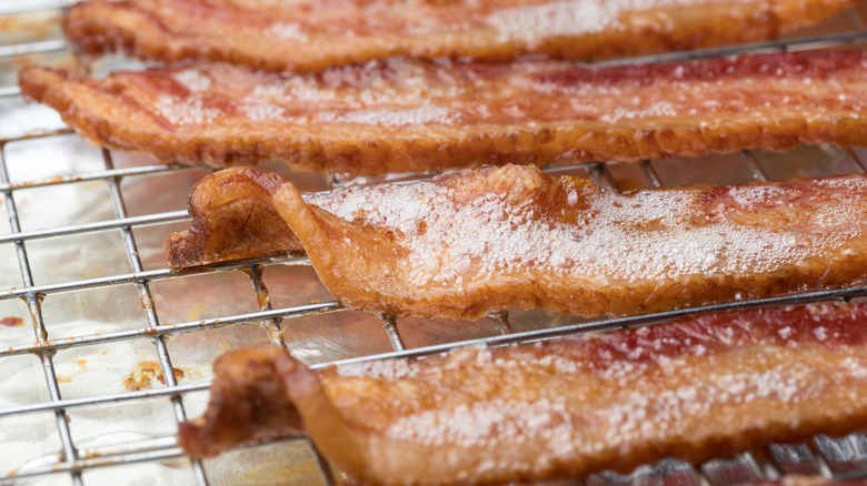 Bacon on a wire rack