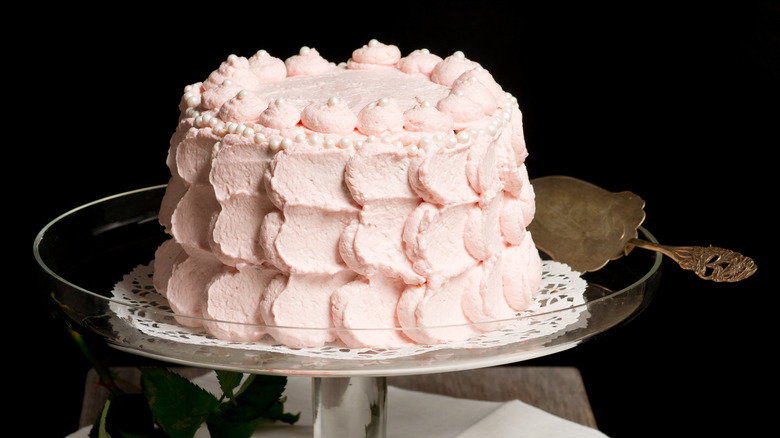 Chocolate cake with drizzled icing