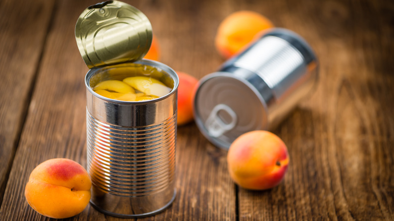 Fresh and canned peaches