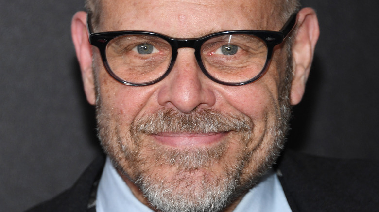 Alton Brown with black rimmed glasses