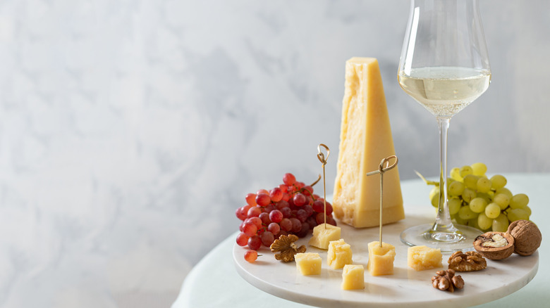 cheese plate on marble