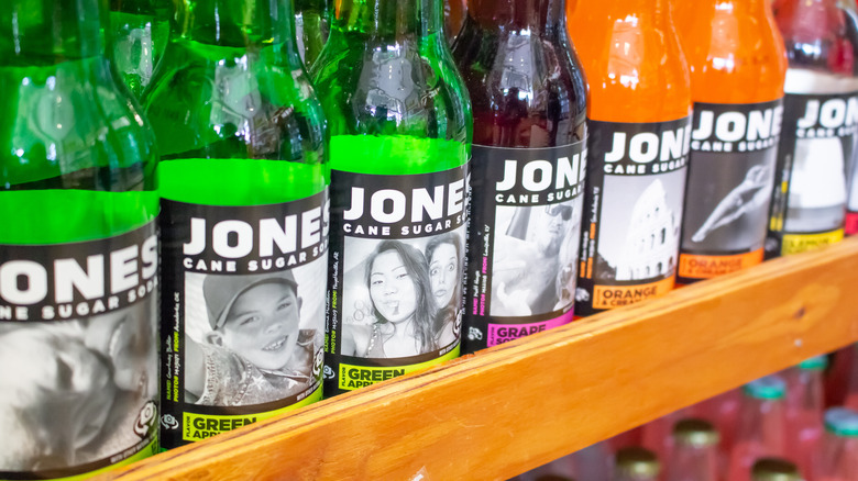 flavors of Jones Soda on shelf