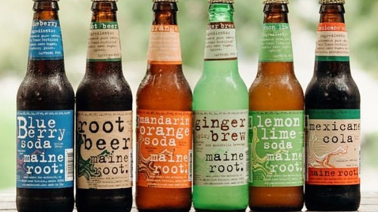 line up of Maine Root sodas