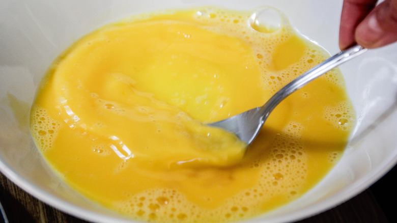 whisked egg yolk