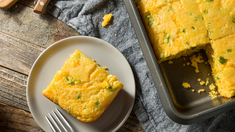 slice of jalapeno cornbread