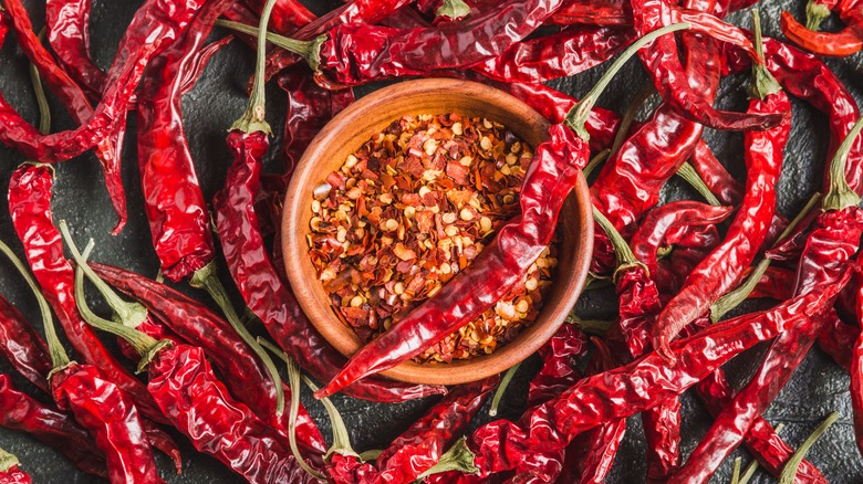 Calabrian chiles and chili flakes